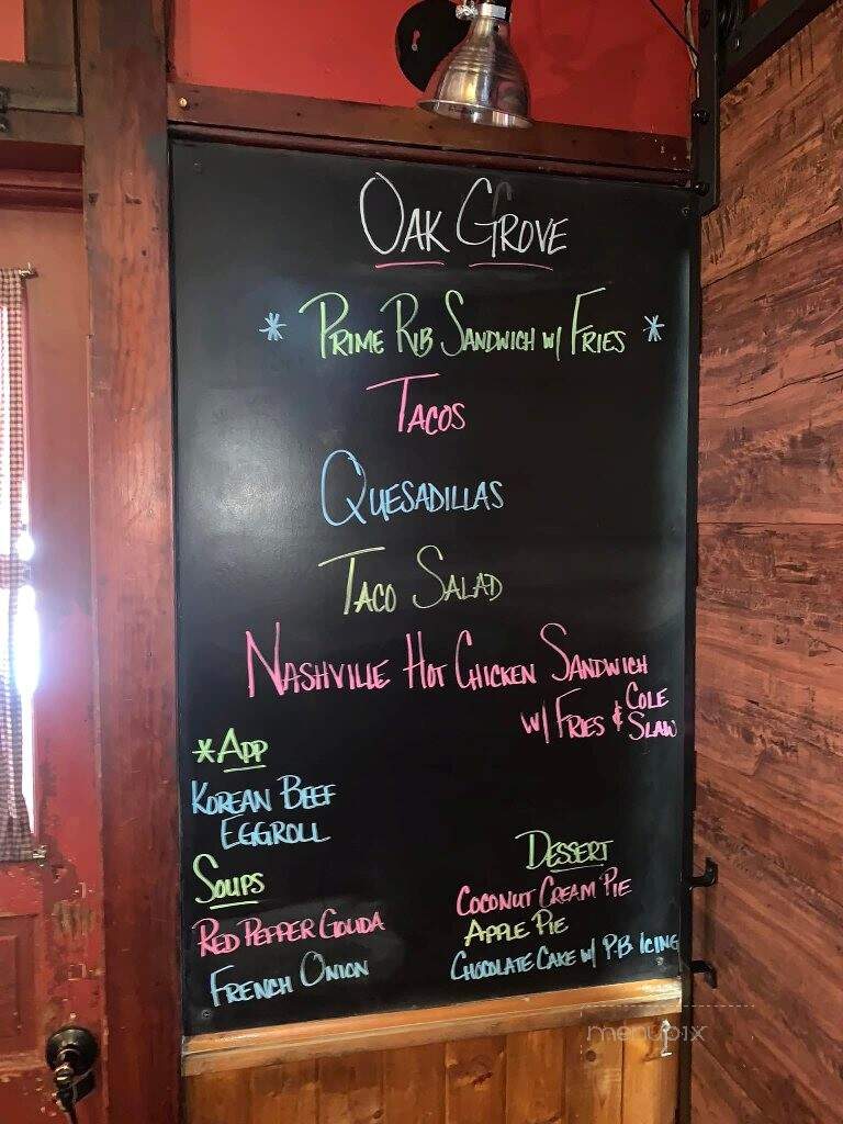 Oak Grove Tavern - Avis, PA menu_pic