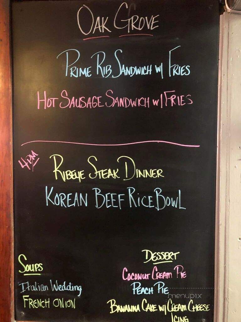 Oak Grove Tavern - Avis, PA menu_pic
