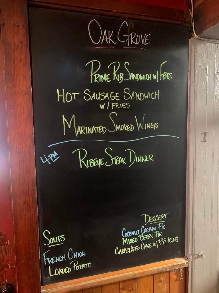 Oak Grove Tavern - Avis, PA menu_pic
