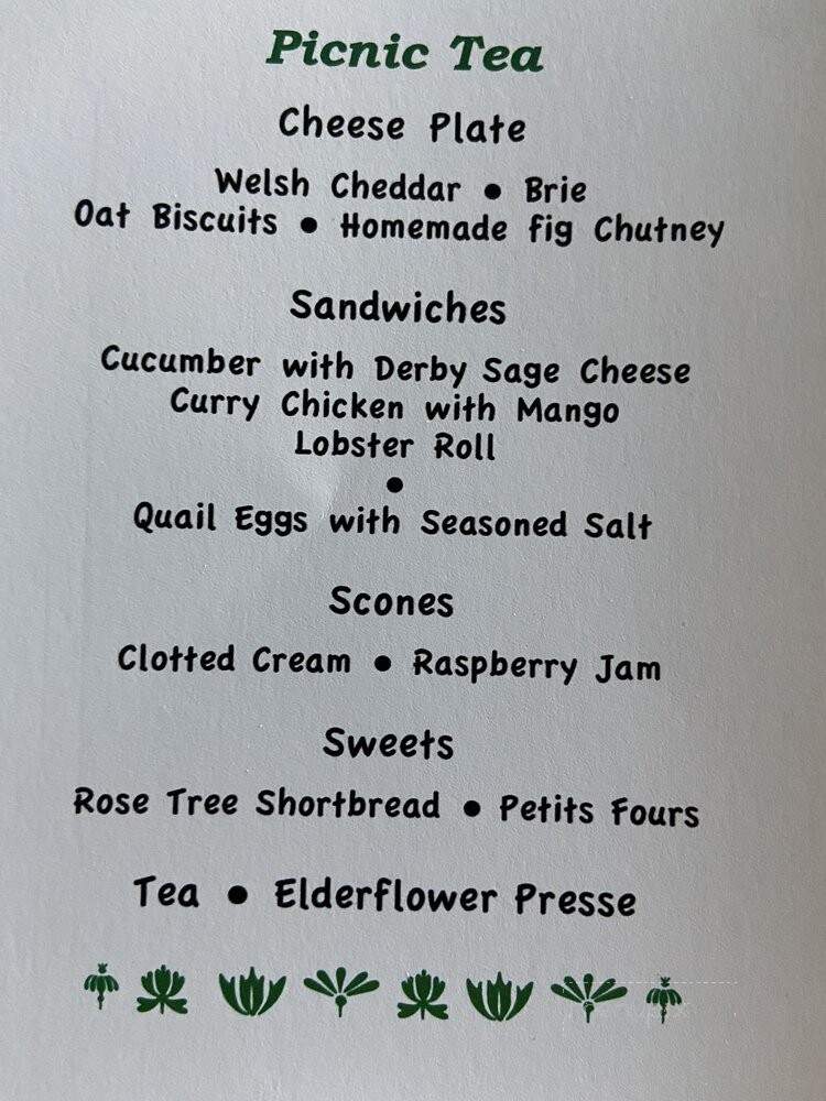 Rose Tree Cottage - Pasadena, CA menu_pic