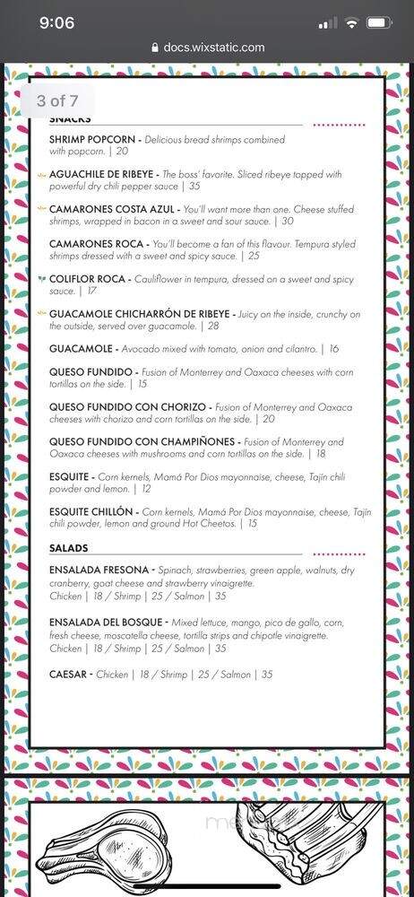 Mama Por Dios - Los Angeles, CA menu_pic