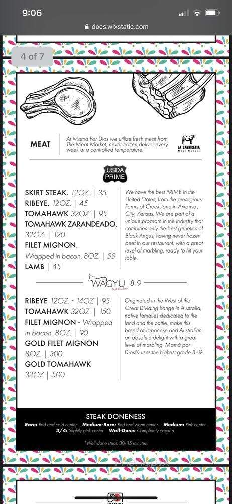 Mama Por Dios - Los Angeles, CA menu_pic