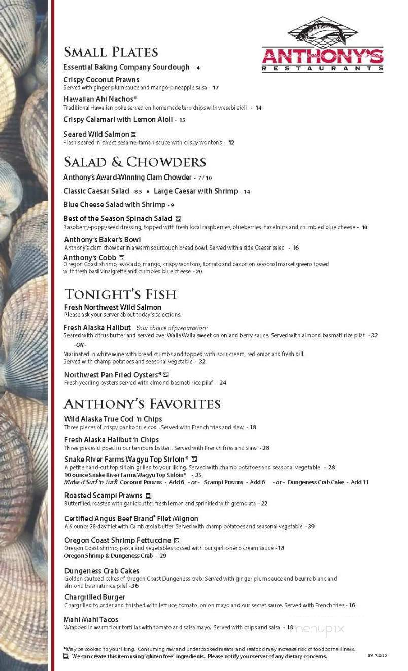 Anthony's Restaurants - Richland, WA menu_pic