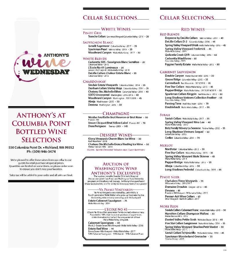 Anthony's Restaurants - Richland, WA menu_pic