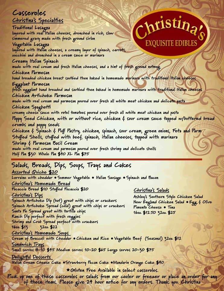 Christina's Exquisite Edibles - Cleveland, MS menu_pic