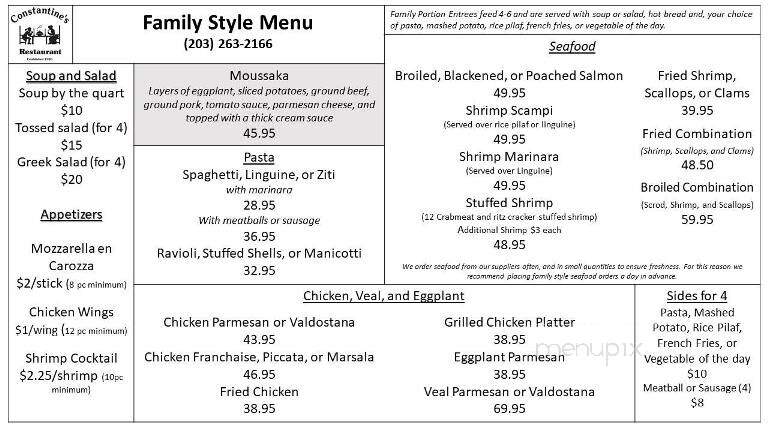 Constantine's Restaurant - Woodbury, CT menu_pic