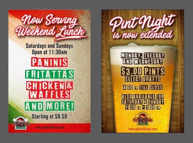 Gabriella's Italian Grill & Pizzeria - South Padre Island, TX menu_pic
