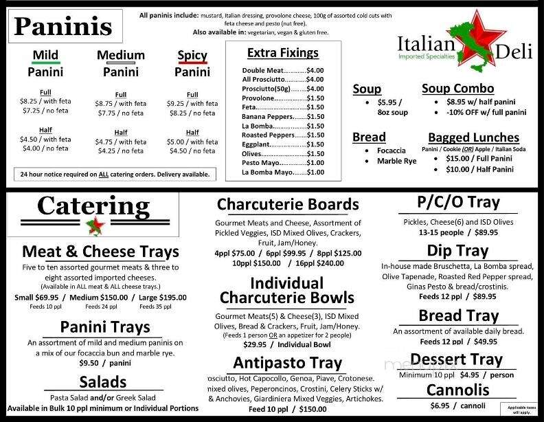 Italian Star Deli - Regina, SK menu_pic