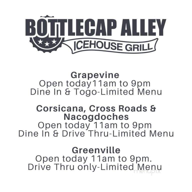 Bottlecap Alley - Greenville, TX menu_pic