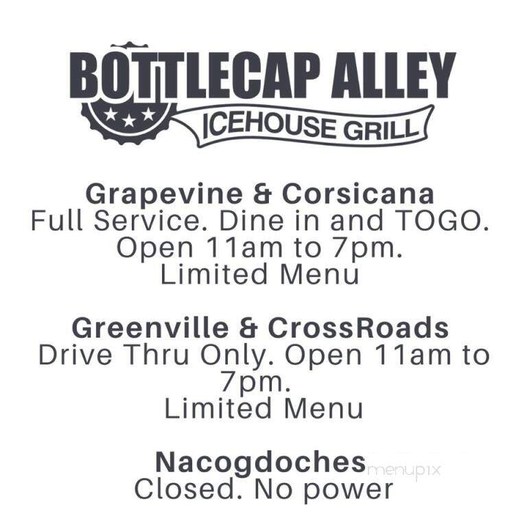 Bottlecap Alley - Greenville, TX menu_pic
