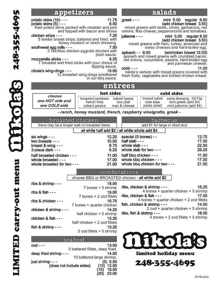Nikola's - Southfield, MI menu_pic