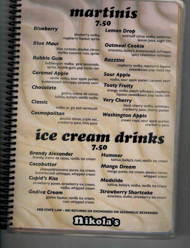 Nikola's - Southfield, MI menu_pic