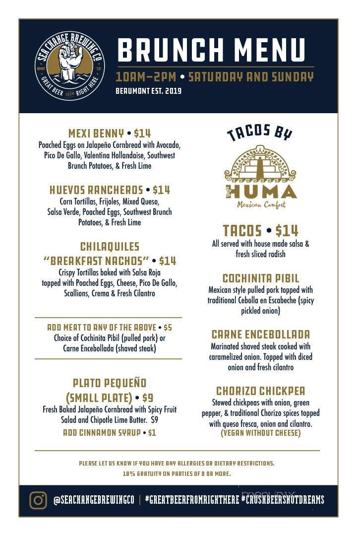 Sea Change Brewing - Beaumont, AB menu_pic