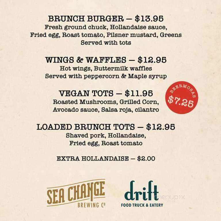 Sea Change Brewing - Beaumont, AB menu_pic