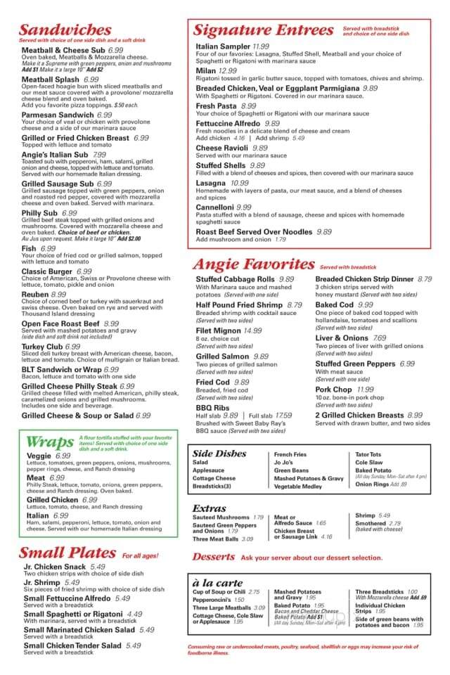 Angie's Pizza Restaurant - Barberton, OH menu_pic