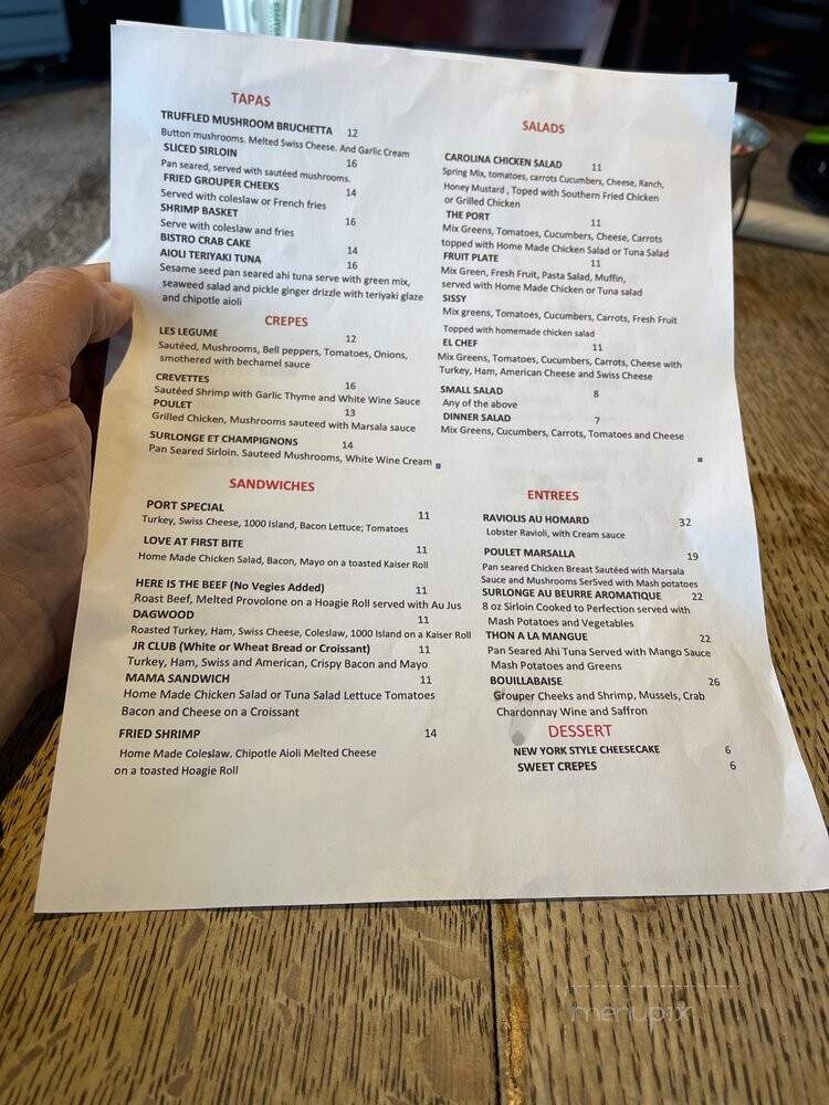 Sisters' - Port St Joe, FL menu_pic