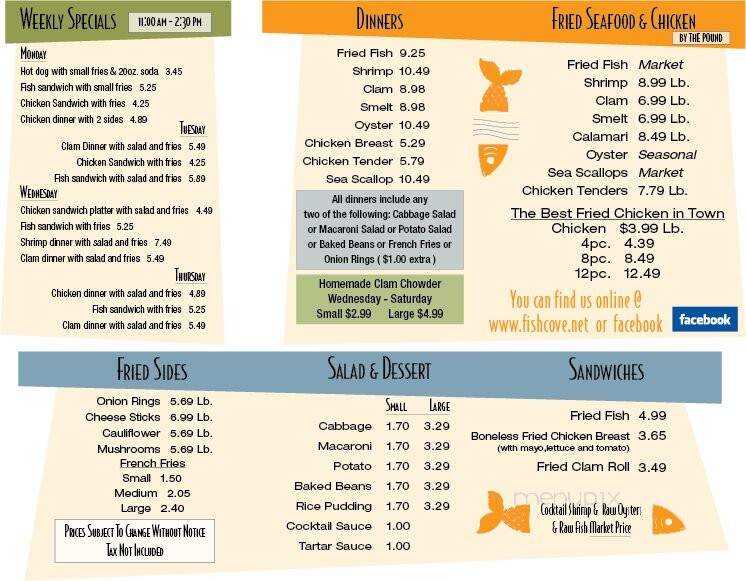 Westvale Fish Cove - Syracuse, NY menu_pic