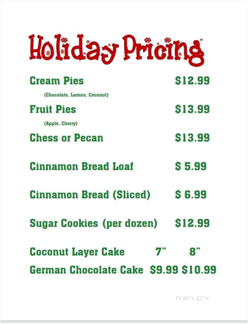 Golden Glaze Bakery - Henderson, KY menu_pic