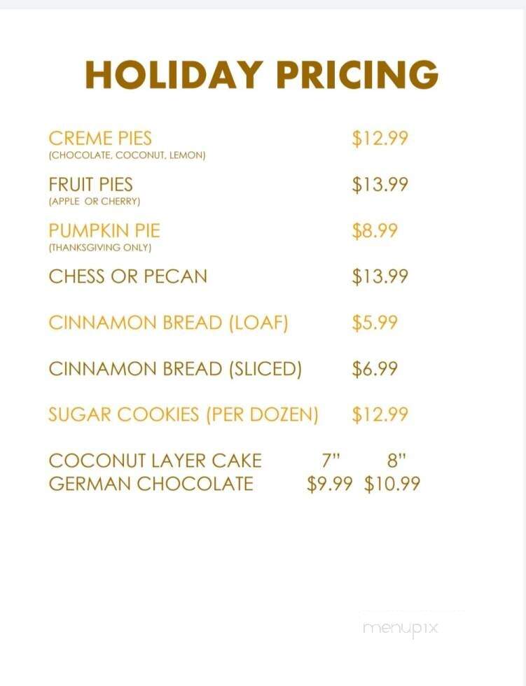 Golden Glaze Bakery - Henderson, KY menu_pic