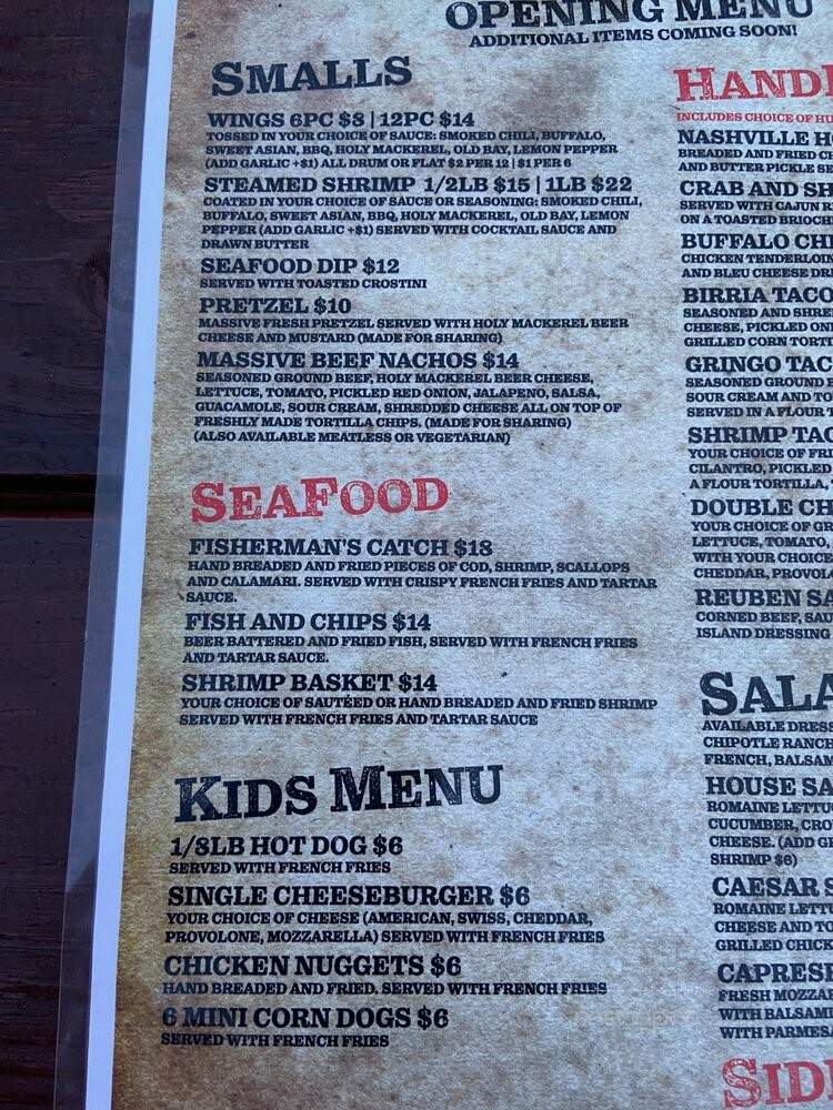 Holy Mackerel - Hopewell, VA menu_pic
