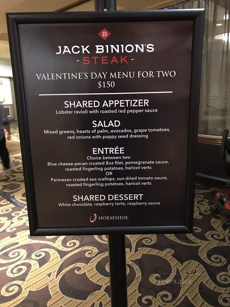 Jack Binion's Steakhouse - Elizabeth, IN menu_pic