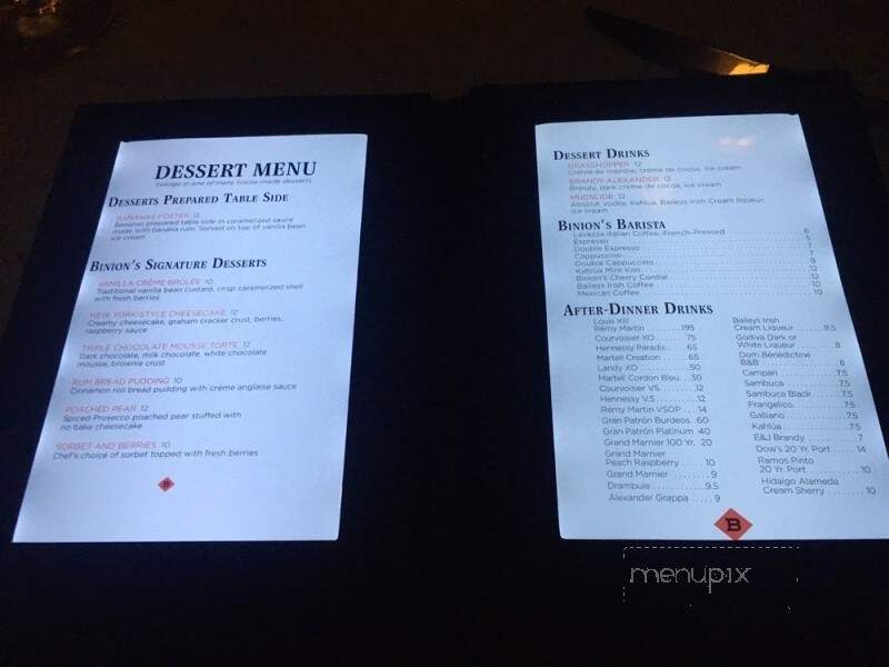 Jack Binion's Steakhouse - Elizabeth, IN menu_pic