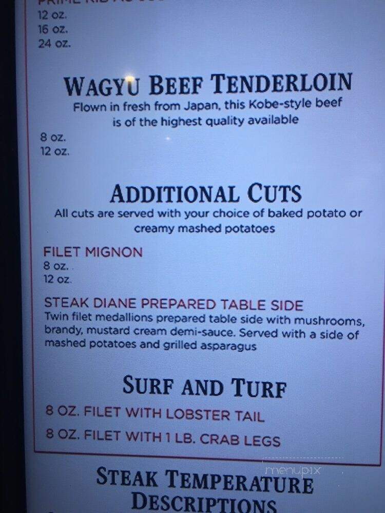 Jack Binion's Steakhouse - Elizabeth, IN menu_pic