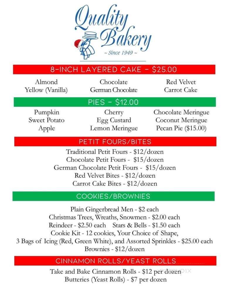 Quality Bakery - Gulfport, MS menu_pic