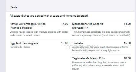 Mona Lisa - Hendersonville, NC menu_pic