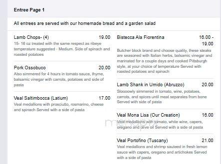 Mona Lisa - Hendersonville, NC menu_pic