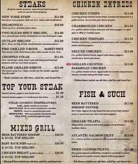 Old West Steakhouse - Mckenzie, TN menu_pic