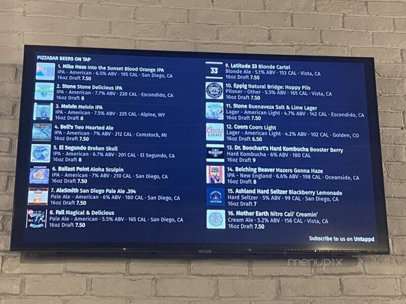 PizzaBar - San Marcos, CA menu_pic