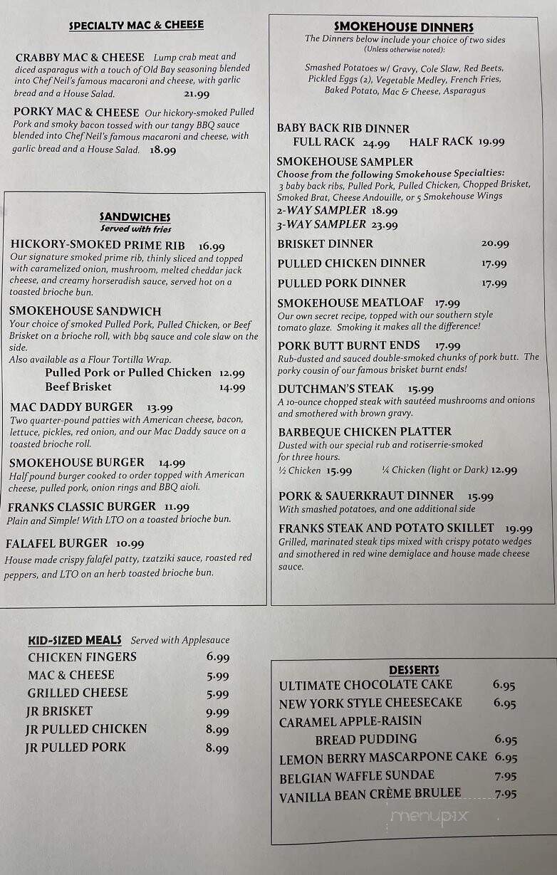 Point Phillips Hotel - Bath, PA menu_pic