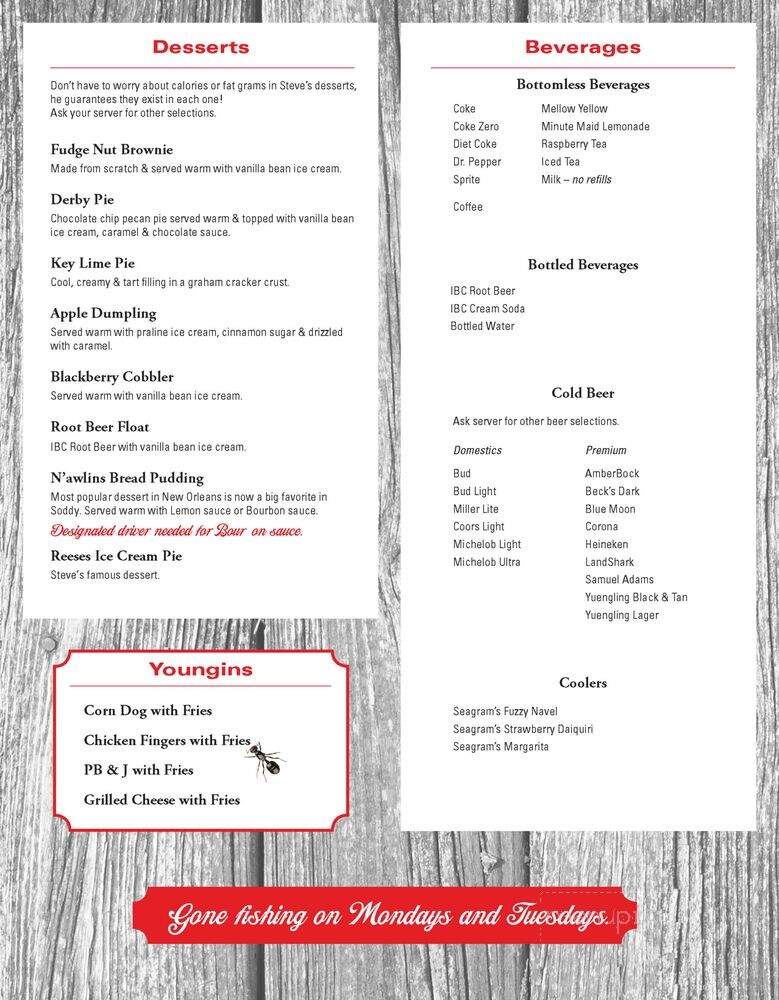 Steve's Landing - Soddy Daisy, TN menu_pic