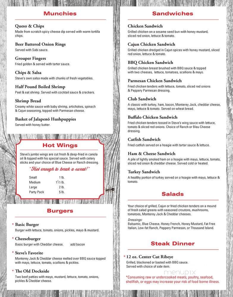 Steve's Landing - Soddy Daisy, TN menu_pic