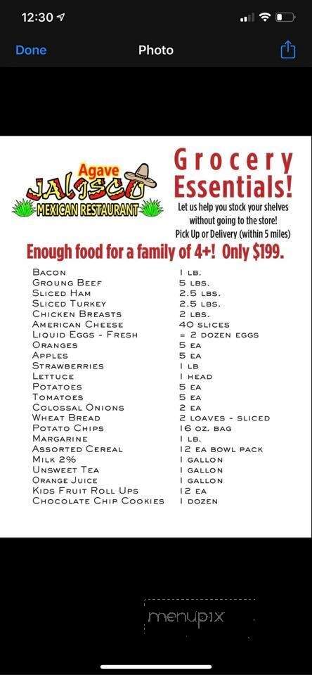 Agave Jalisco Mexican Resturant - San Saba, TX menu_pic