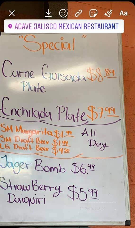 Agave Jalisco Mexican Resturant - San Saba, TX menu_pic
