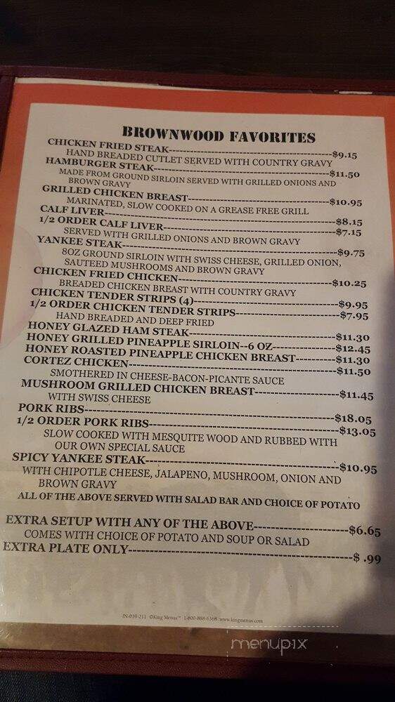 Section Hand Steak House - Brownwood, TX menu_pic