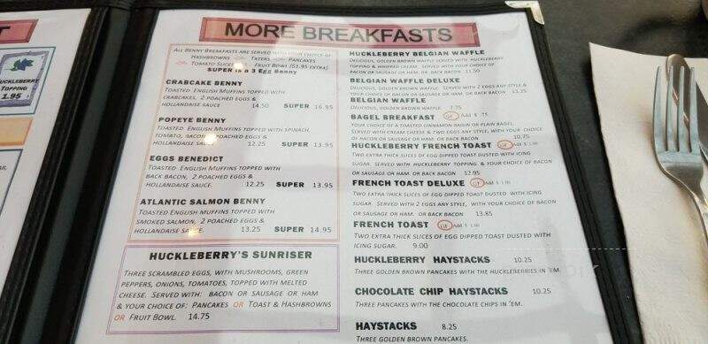 Huckleberry's Family Restaurant - Invermere, BC menu_pic