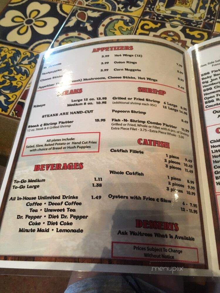 Jon Boy's Smoke House - Roanoke, AL menu_pic