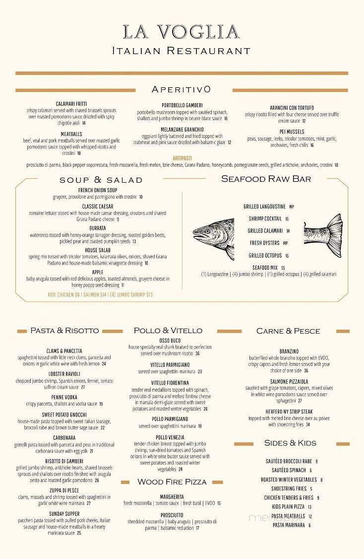 La Voglia Italian Restaurant - Warminster, PA menu_pic