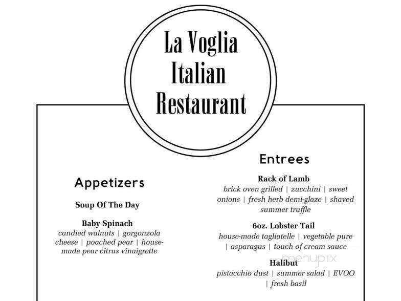 La Voglia Italian Restaurant - Warminster, PA menu_pic
