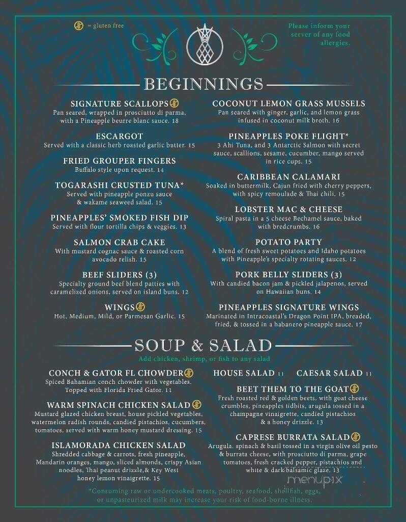 Pineapples - Melbourne, FL menu_pic