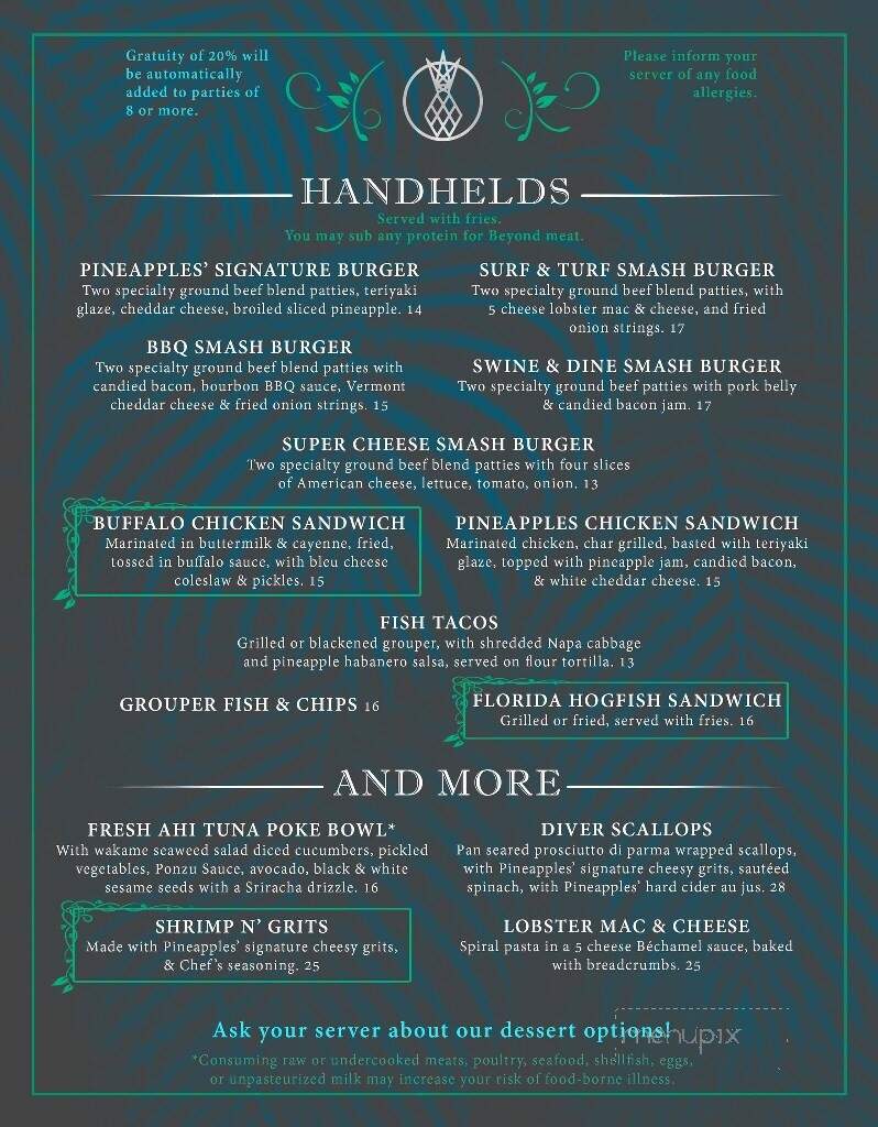 Pineapples - Melbourne, FL menu_pic