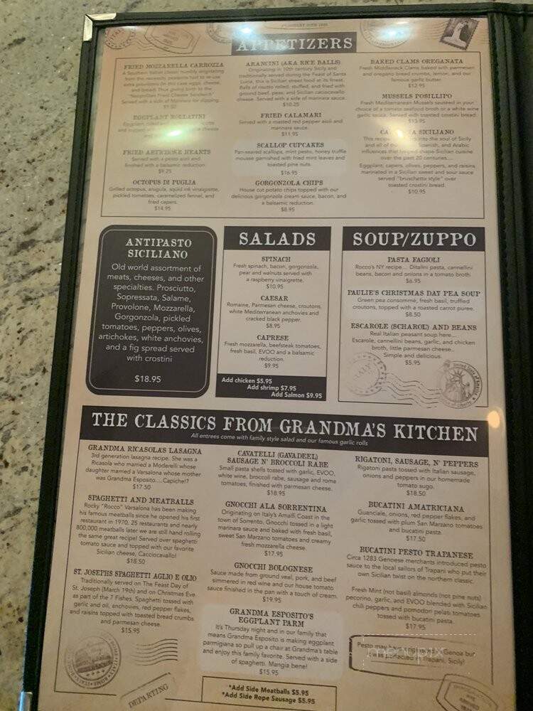 Esposito's Italian - Tampa, FL menu_pic