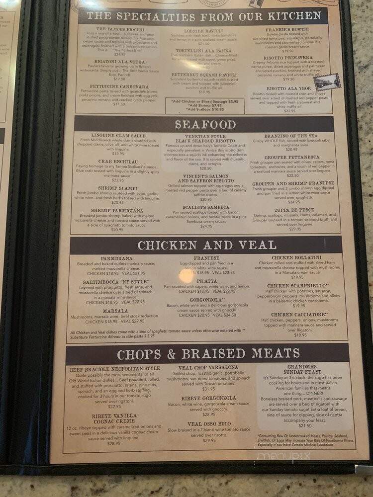 Esposito's Italian - Tampa, FL menu_pic