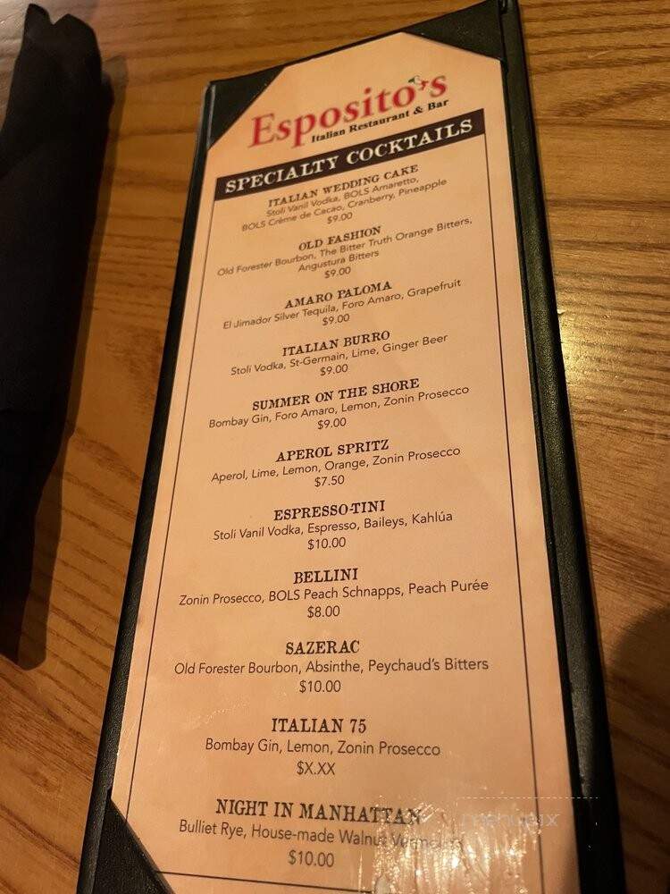 Esposito's Italian - Tampa, FL menu_pic