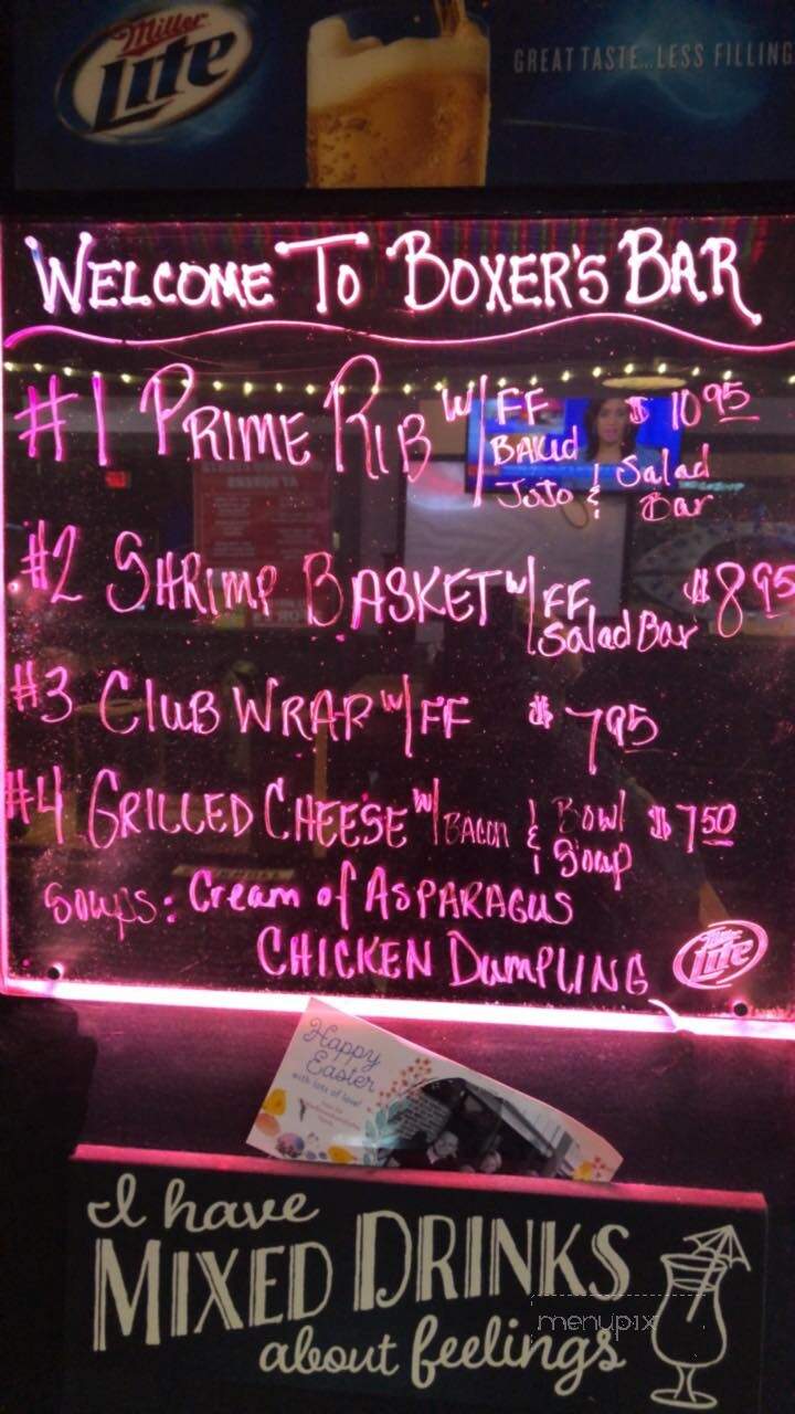 Boxer's Bar & Grill - Faribault, MN menu_pic