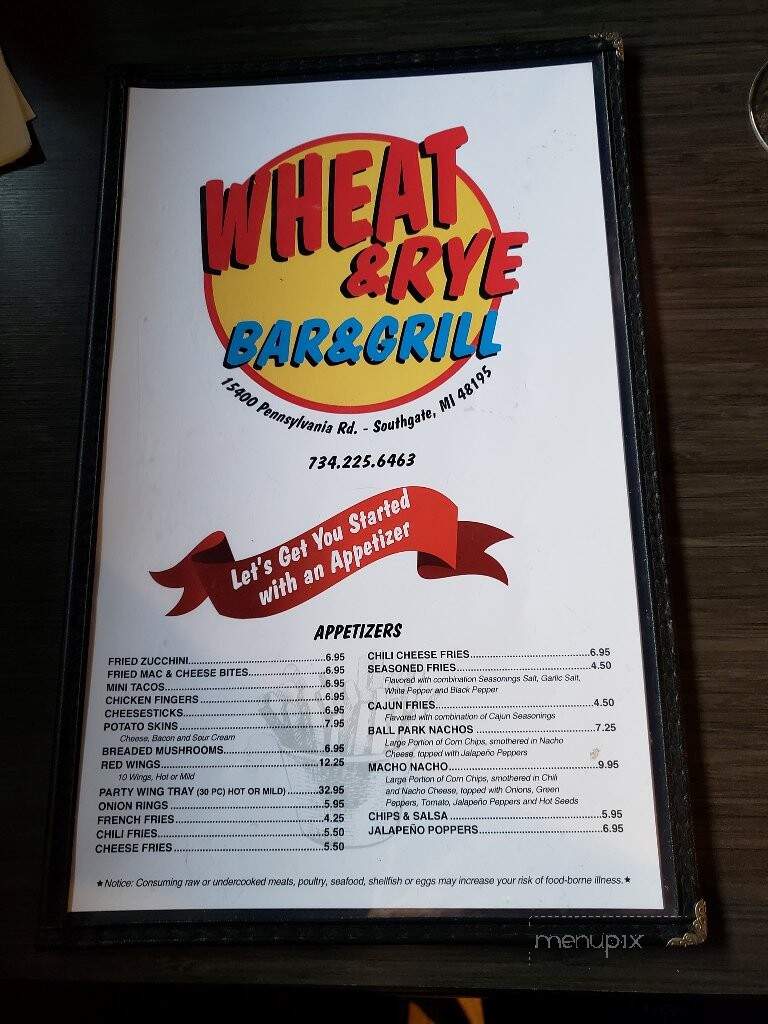 Wheat & Rye - Southgate, MI menu_pic