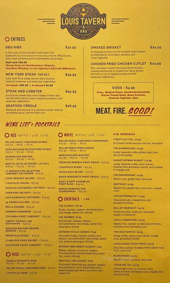 Zervos Tavern - Saskatoon, SK menu_pic